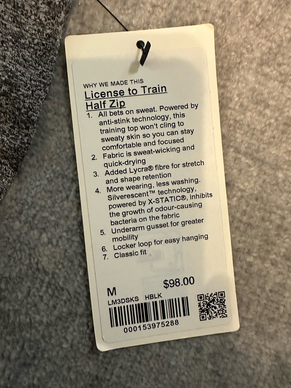 Men's Lululemon Gray Quarter-Zip Size M License to Train Half Zip Athletic NWT - Picture 11 of 11
